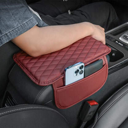 Leather Car Armrest Box With Side Storage Bag