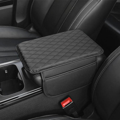 Leather Car Armrest Box With Side Storage Bag
