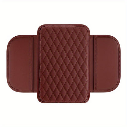Leather Car Armrest Box With Side Storage Bag
