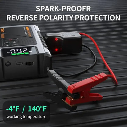 W100 2500A Portable Car Jump Starter With Air Compressor