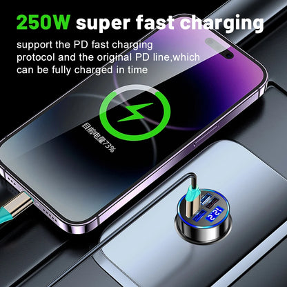 LED Car Charger 5 Ports Fast Charge